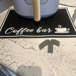 Coffee Bar Mat - Black and White